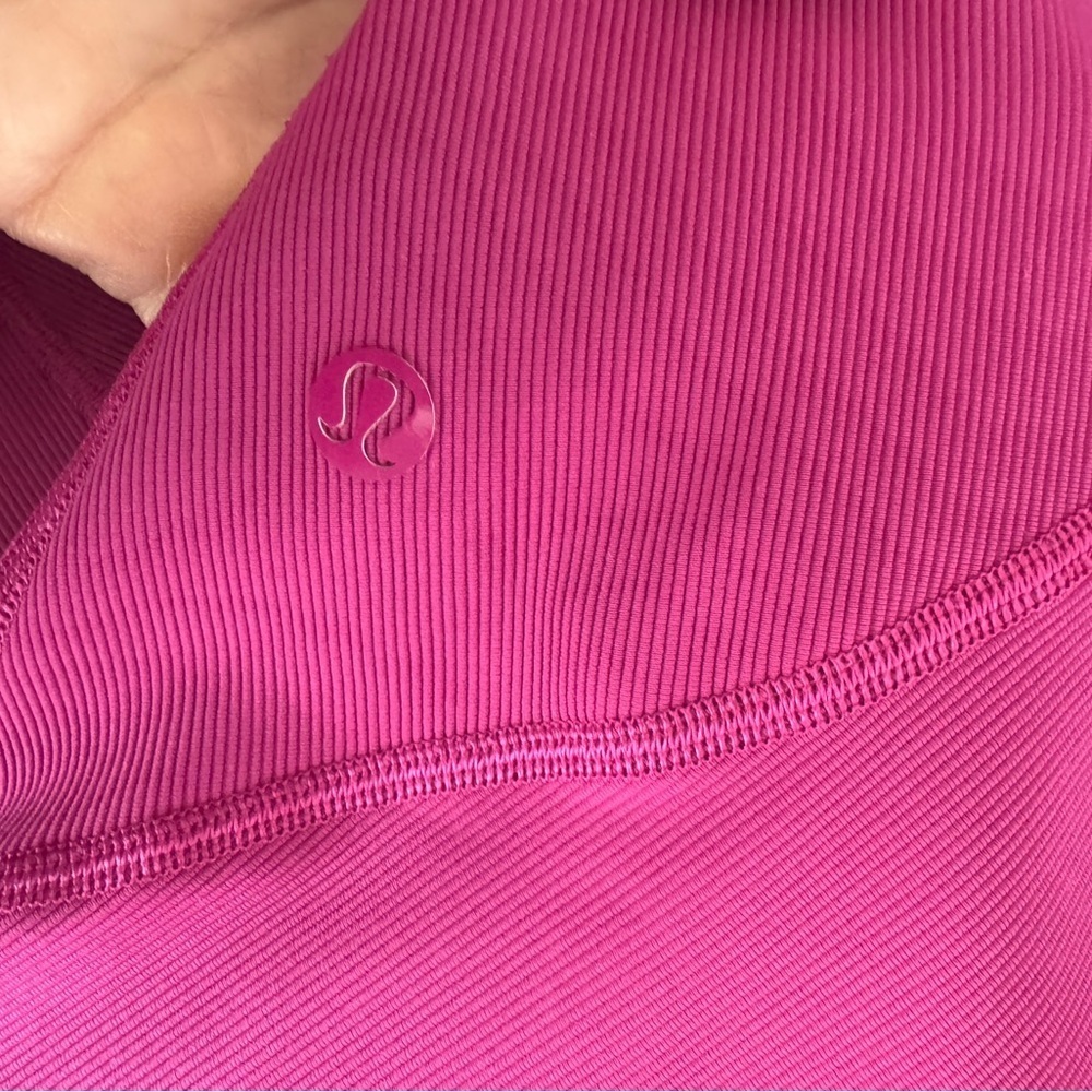 NWOT Lululemon Ribbed Contoured Unitard One-Piece 6” in Magenta - Picture 3 of 5
